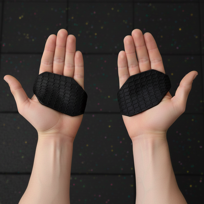 Failed loading image:
A studio photo showing the usage of the Silicone Gym Grip-pad